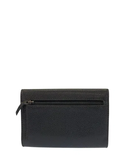 Chanel Black Leather Coco Mark Compact Wallet In Black