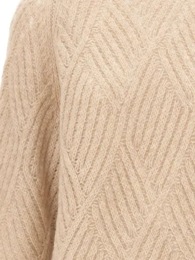 Hemisphere Cable-knit Diamond-pattern Sweater In Neutral