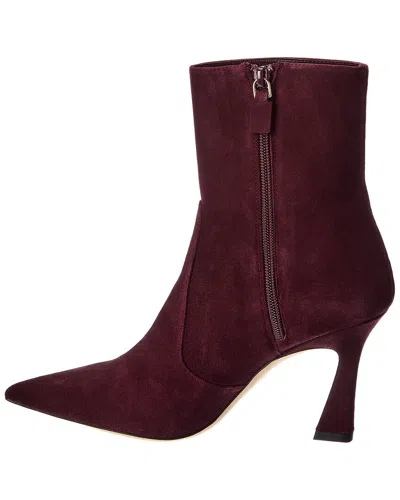 Stuart Weitzman Vinnie Zip Suede Bootie 85 In Burgundy