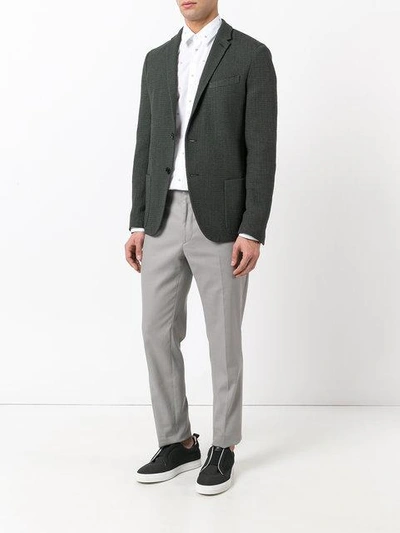 Shop Fendi Tweed Blazer - Green