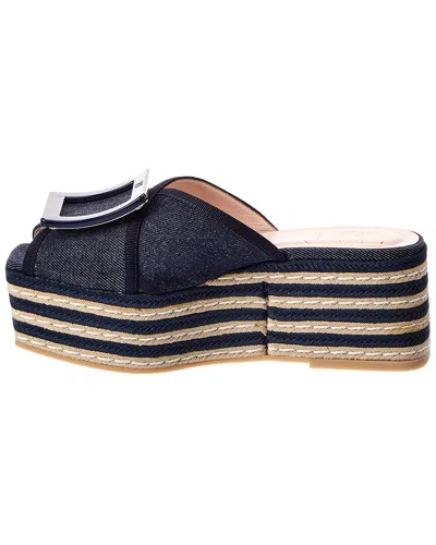 Roger Vivier Denim Platform Sandal In Multi