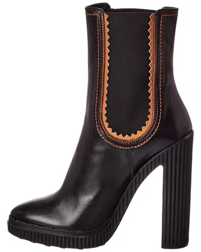 Tod's Leather Platform Boot In Black