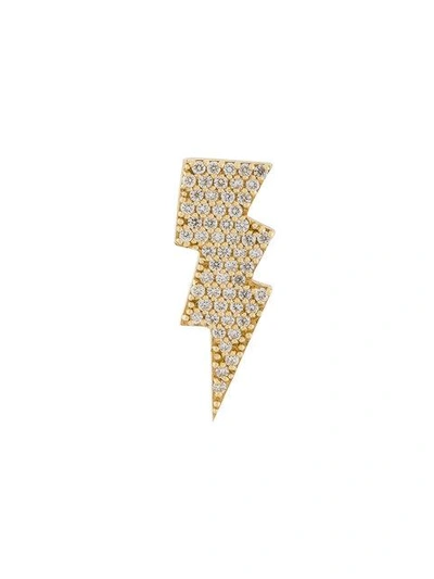 Shop Anton Heunis Gold And Diamond Lightning Bolt Earring In Metallic