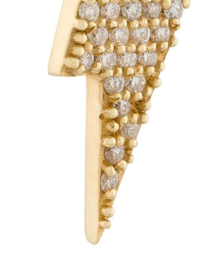 Shop Anton Heunis Gold And Diamond Lightning Bolt Earring In Metallic