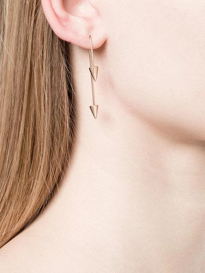 Shop Asherali Knopfer 18k Rose Gold Mix And Match 2 Spike Earring - Metallic