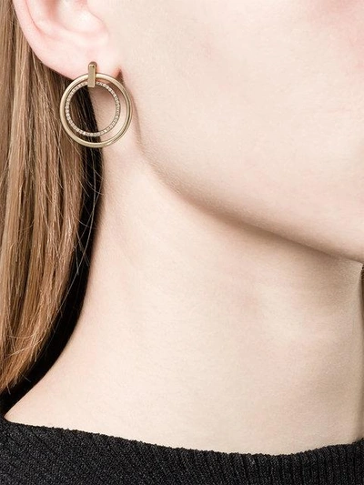 Shop Asherali Knopfer 18k Gold Giulia Double Hoop Diamond Earring In Metallic