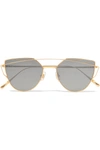 GENTLE MONSTER Love Punch aviator-style gold-tone sunglasses