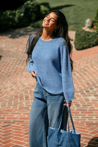 Cupshe Cloudy Day Blue Sweater In Blue