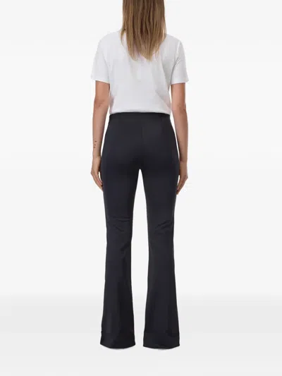 Closed Split-hem Flared Trousers In Black