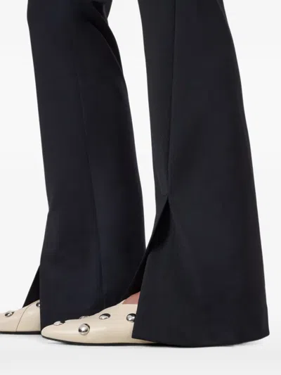 Closed Split-hem Flared Trousers In Black