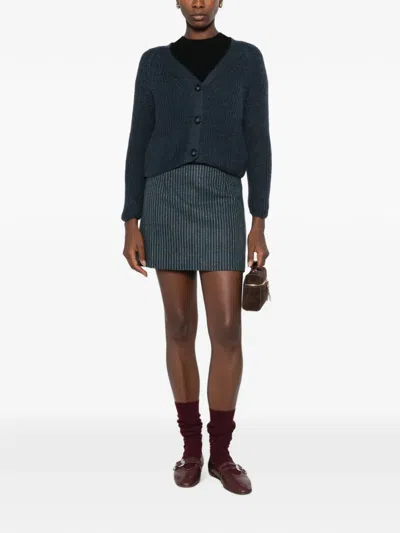 Stella Nova Check-pattern A-line Mini Skirt In Blue