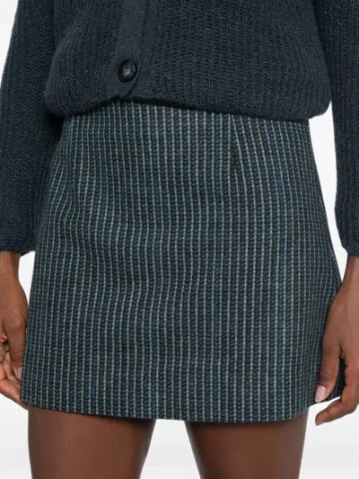 Stella Nova Check-pattern A-line Mini Skirt In Blue