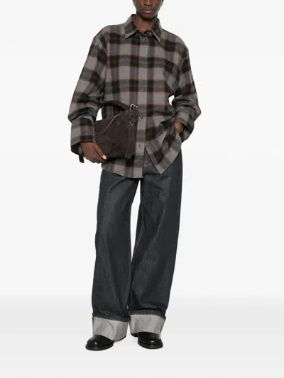 Rohe Check-print Buttoned Shirt In Brown