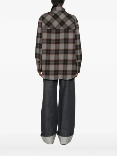 Rohe Check-print Buttoned Shirt In Brown