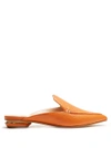 Nicholas Kirkwood Beya Grained-leather Backless Loafers In Orange