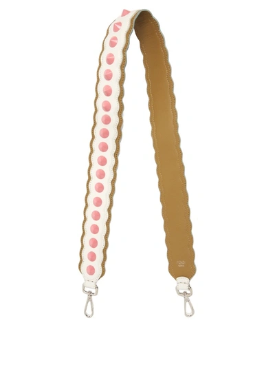 Fendi Strap You Wave Studded Shoulder Strap For Handbag In Pink Multi