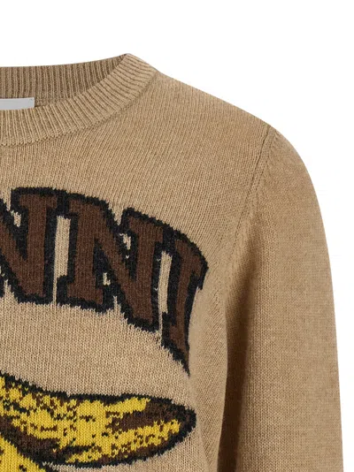 Ganni Wool-blend Sweater In Multi