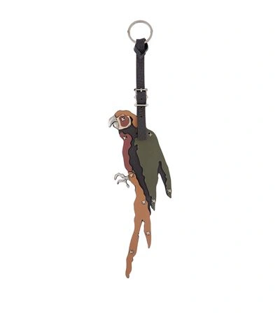 Valentino Garavani Leather Parrot Bag Charm In Multi