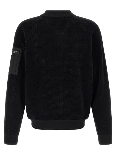 Tatras Gavrio Bomber Jacket Textured Fabric Ribbed Cuffs In Black