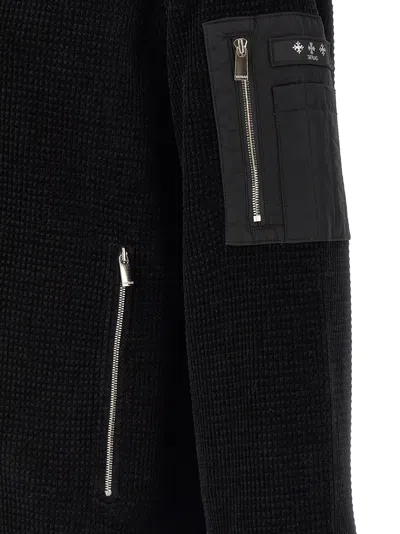 Tatras Gavrio Bomber Jacket Textured Fabric Ribbed Cuffs In Black