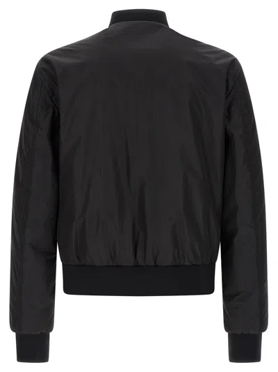 Dolce & Gabbana Dg Logo Patch Bomber Style Jacket In Black