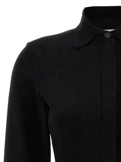 Sportmax Cardigan With Collared Design And Long Sleeves In Black