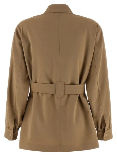 Max Mara Beige Regular Solid Shirt In Brown