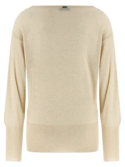 Herno Alpaca-blend Jumper With Sequins In Neutral