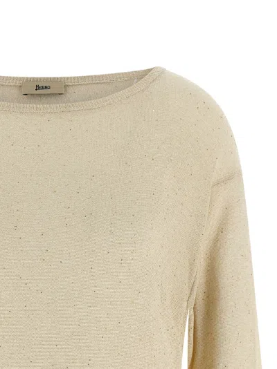 Herno Alpaca-blend Jumper With Sequins In Neutral