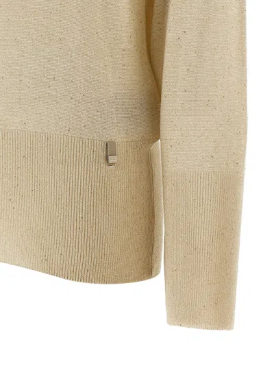 Herno Alpaca-blend Jumper With Sequins In Neutral