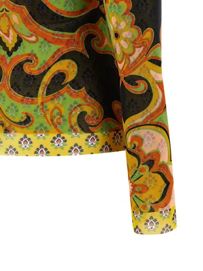 Etro Baroque Patterned Mesh Sweater In Multi