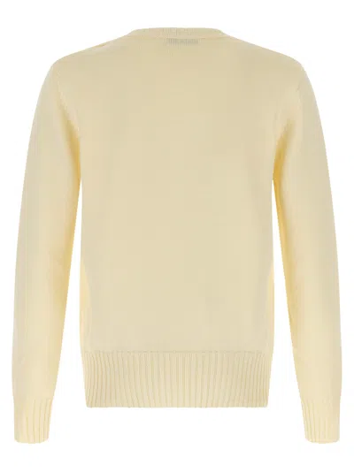 Givenchy Mens Ecru Brand-embroidery Crewneck Cotton Jumper In Gold