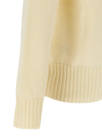 Givenchy Mens Ecru Brand-embroidery Crewneck Cotton Jumper In Gold