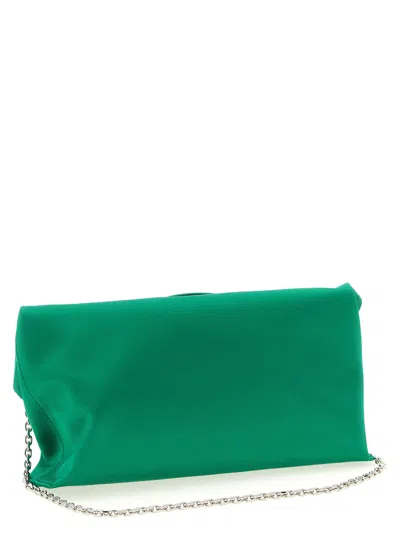 Roger Vivier Green Trompette Clutch In Bicolor