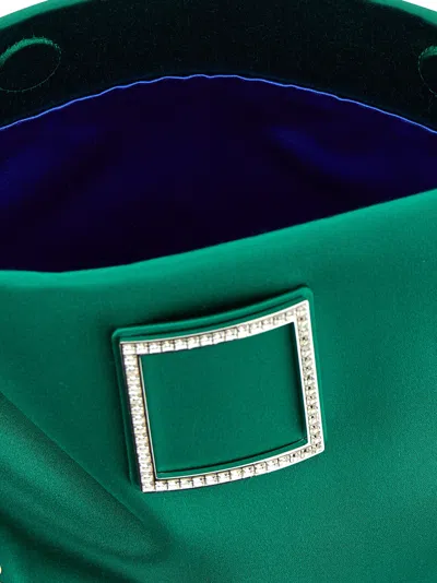 Roger Vivier Green Trompette Clutch In Bicolor