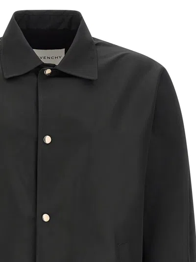 Givenchy Coach Jacket In Polyfaille Embroidered Paris In Green