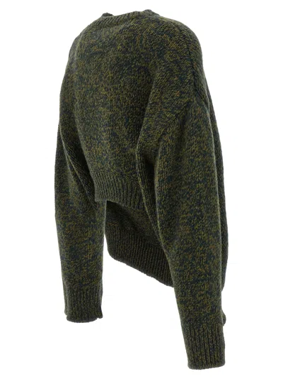 Loewe Melange Wool Blend Sweater In Green