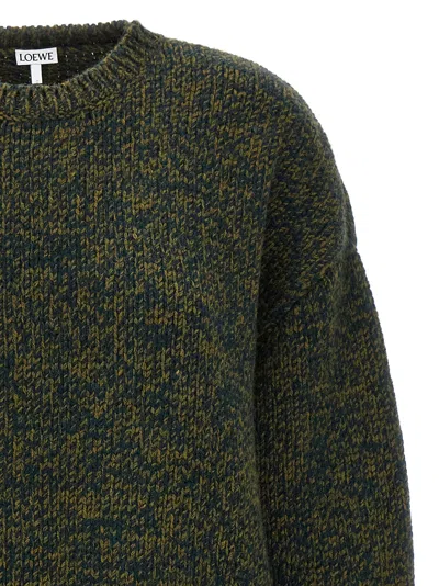 Loewe Melange Wool Blend Sweater In Green