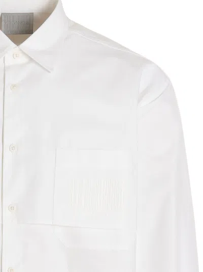 Vtmnts Cotton Oversize Shirt With Cuffed Sleeves In White