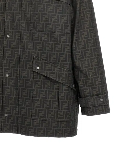 Fendi Blouson In Jacquard Ff In Gray