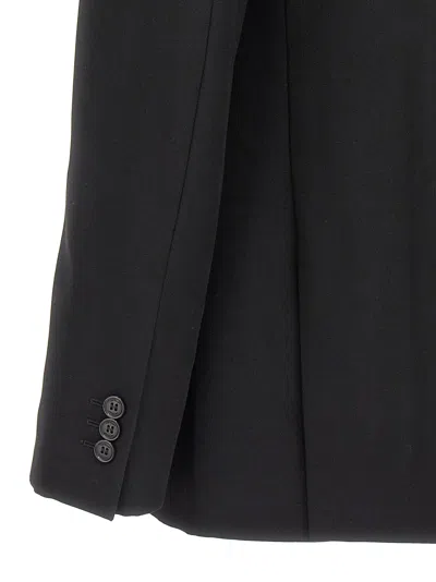 Off-white Virgin Wool Double-breasted Blazer In Black
