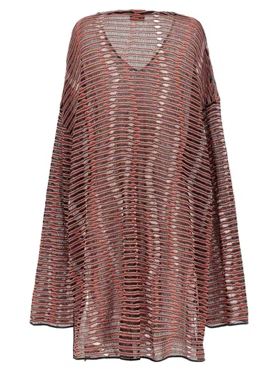 Vitelli Multicolor Wave Jacquard Sweater In Pink
