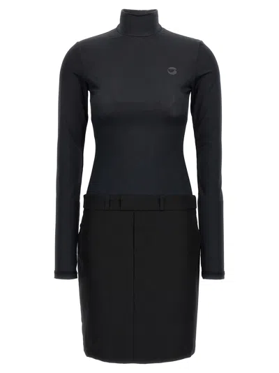 Coperni Structured High Neck Dress With Belt Loops In Black