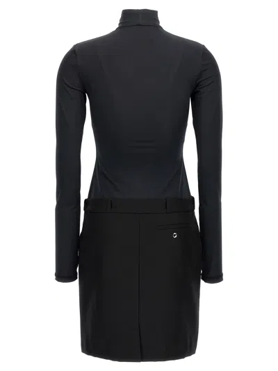 Coperni Structured High Neck Dress With Belt Loops In Black
