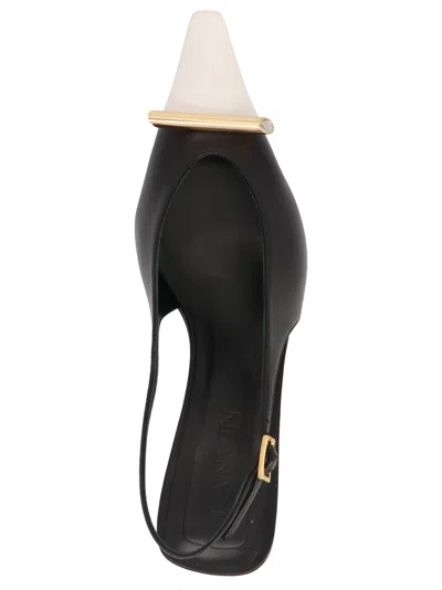 Lanvin Black Slingbacks Heels In Black