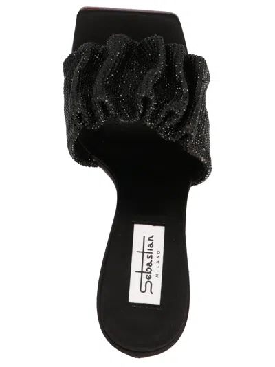 Sebastian Cher Mules In Black