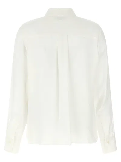 Ferragamo Blouse Logo Print Long Sleeves In White