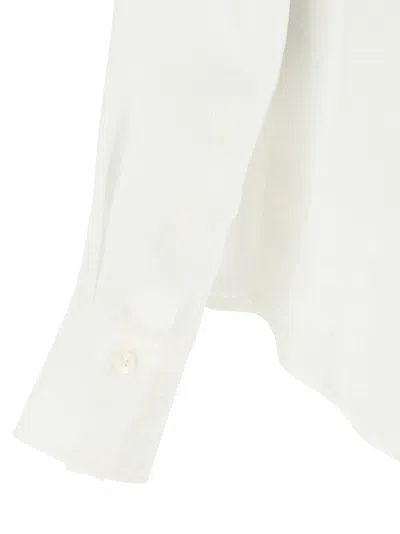 Ferragamo Blouse Logo Print Long Sleeves In White