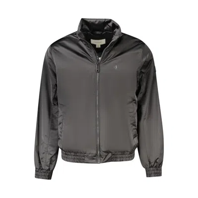 Calvin Klein Black Polyester Men Jacket In Gray
