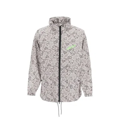 Kenzo Beige Polyester Shell Men's Jacket In Gray